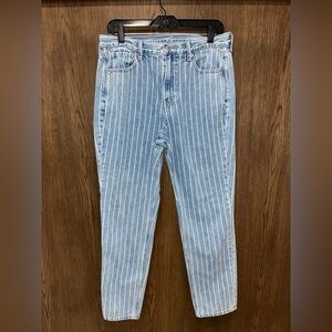 American Eagle Striped Mom Jeans 10 Long